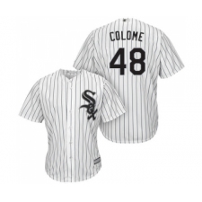 Men's Chicago White Sox #48 Alex Colome Replica White Home Cool Base Baseball Jersey