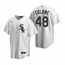 Men's Nike Chicago White Sox #48 Alex Colome White Home Stitched Baseball Jersey