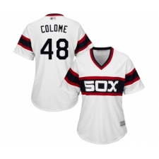 Women's Chicago White Sox #48 Alex Colome Replica White 2013 Alternate Home Cool Base Baseball Jersey