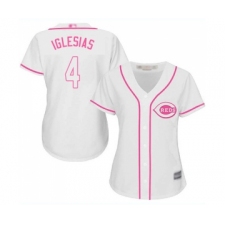 Women's Cincinnati Reds #4 Jose Iglesias Replica White Fashion Cool Base Baseball Jersey
