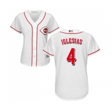 Women's Cincinnati Reds #4 Jose Iglesias Replica White Home Cool Base Baseball Jersey