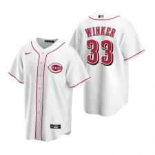 Men's Nike Cincinnati Reds #33 Jesse Winker White Home Stitched Baseball Jersey