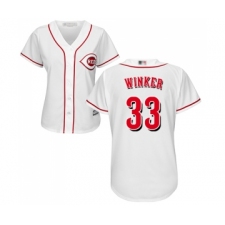 Women's Cincinnati Reds #33 Jesse Winker Replica White Home Cool Base Baseball Jersey