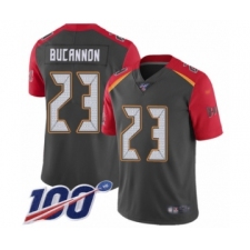 Men's Tampa Bay Buccaneers #23 Deone Bucannon Limited Gray Inverted Legend 100th Season Football Jersey