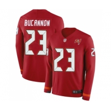 Men's Tampa Bay Buccaneers #23 Deone Bucannon Limited Red Therma Long Sleeve Football Jersey