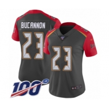 Women's Tampa Bay Buccaneers #23 Deone Bucannon Limited Gray Inverted Legend 100th Season Football Jersey