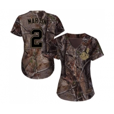 Women's Cleveland Indians #2 Leonys Martin Authentic Camo Realtree Collection Flex Base Baseball Jersey