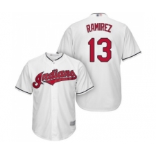 Men's Cleveland Indians #13 Hanley Ramirez Replica White Home Cool Base Baseball Jersey