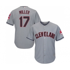Men's Cleveland Indians #17 Brad Miller Replica Grey Road Cool Base Baseball Jersey