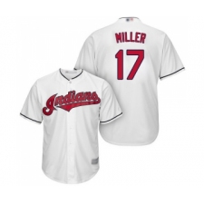 Youth Cleveland Indians #17 Brad Miller Authentic White Home Cool Base Baseball Jersey