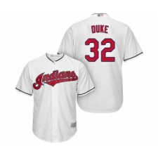 Men's Cleveland Indians #32 Zach Duke Replica White Home Cool Base Baseball Jersey
