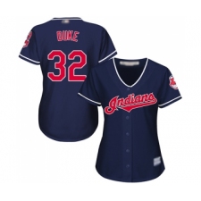 Women's Cleveland Indians #32 Zach Duke Replica Navy Blue Alternate 1 Cool Base Baseball Jersey