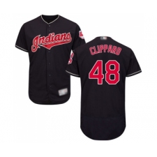 Men's Cleveland Indians #48 Tyler Clippard Navy Blue Alternate Flex Base Authentic Collection Baseball Jersey
