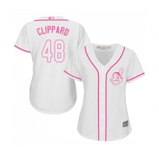 Women's Cleveland Indians #48 Tyler Clippard Replica White Fashion Cool Base Baseball Jersey
