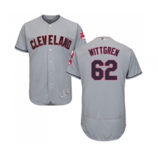 Men's Cleveland Indians #62 Nick Wittgren Grey Road Flex Base Authentic Collection Baseball Jersey