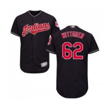 Men's Cleveland Indians #62 Nick Wittgren Navy Blue Alternate Flex Base Authentic Collection Baseball Jersey