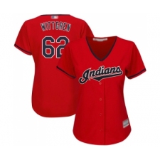 Women's Cleveland Indians #62 Nick Wittgren Replica Scarlet Alternate 2 Cool Base Baseball Jersey
