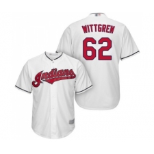 Youth Cleveland Indians #62 Nick Wittgren Replica White Home Cool Base Baseball Jersey