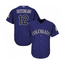 Men's Colorado Rockies #12 Mark Reynolds Replica Purple Alternate 1 Cool Base Baseball Jersey