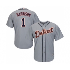 Youth Detroit Tigers #1 Josh Harrison Replica Grey Road Cool Base Baseball Jersey