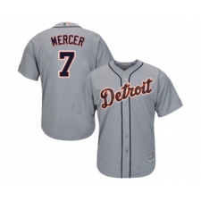 Men's Detroit Tigers #7 Jordy Mercer Replica Grey Road Cool Base Baseball Jersey