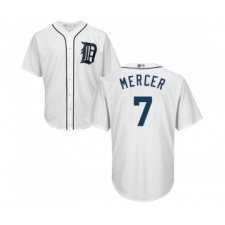 Men's Detroit Tigers #7 Jordy Mercer Replica White Home Cool Base Baseball Jersey