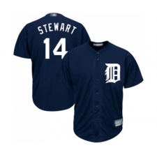 Men's Detroit Tigers #14 Christin Stewart Replica Navy Blue Alternate Cool Base Baseball Jersey
