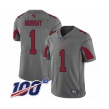 Men's Arizona Cardinals #1 Kyler Murray Limited Silver Inverted Legend 100th Season Football Jersey