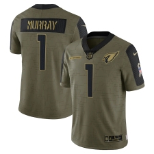 Men's Arizona Cardinals #1 Kyler Murray Nike Olive 2021 Salute To Service Limited Player Jersey