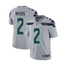 Men's Seattle Seahawks #2 Jason Myers Grey Alternate Vapor Untouchable Limited Player Football Jersey