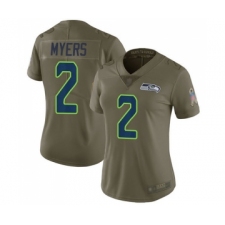 Women's Seattle Seahawks #2 Jason Myers Limited Olive 2017 Salute to Service Football Jersey