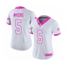 Women's Seattle Seahawks #5 Jason Myers Limited White Pink Rush Fashion Football Jersey