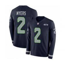 Youth Seattle Seahawks #2 Jason Myers Limited Navy Blue Therma Long Sleeve Football Jersey