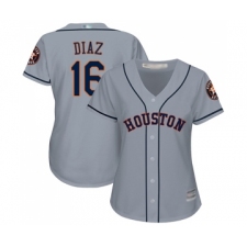 Women's Houston Astros #16 Aledmys Diaz Authentic Grey Road Cool Base Baseball Jersey