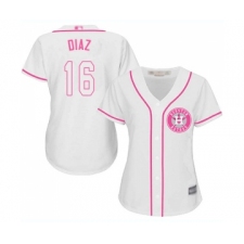 Women's Houston Astros #16 Aledmys Diaz Authentic White Fashion Cool Base Baseball Jersey
