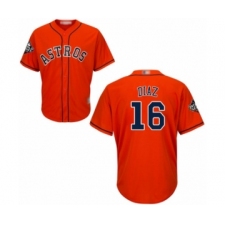 Youth Houston Astros #16 Aledmys Diaz Authentic Orange Alternate Cool Base 2019 World Series Bound Baseball Jersey