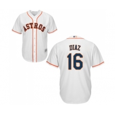 Youth Houston Astros #16 Aledmys Diaz Authentic White Home Cool Base Baseball Jersey