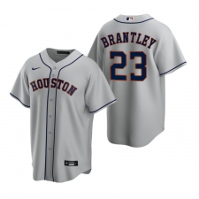 Men's Nike Houston Astros #23 Michael Brantley Gray Road Stitched Baseball Jersey