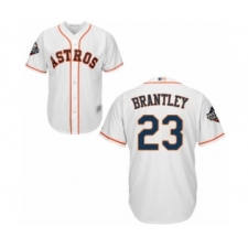 Youth Houston Astros #23 Michael Brantley Authentic White Home Cool Base 2019 World Series Bound Baseball Jersey