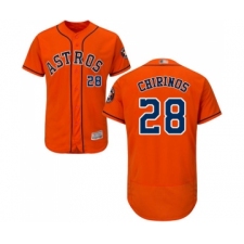 Men's Houston Astros #28 Robinson Chirinos Orange Alternate Flex Base Authentic Collection Baseball Jersey