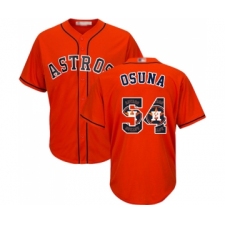 Men's Houston Astros #54 Roberto Osuna Authentic Orange Team Logo Fashion Cool Base Baseball Jersey