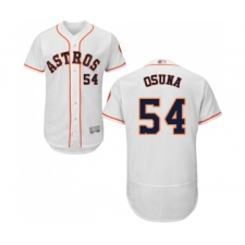 Men's Houston Astros #54 Roberto Osuna White Home Flex Base Authentic Collection Baseball Jersey