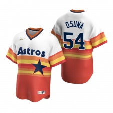 Men's Nike Houston Astros #54 Roberto Osuna White Orange Cooperstown Collection Home Stitched Baseball Jersey