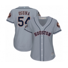 Women's Houston Astros #54 Roberto Osuna Authentic Grey Road Cool Base 2019 World Series Bound Baseball Jersey