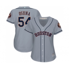 Women's Houston Astros #54 Roberto Osuna Authentic Grey Road Cool Base Baseball Jersey