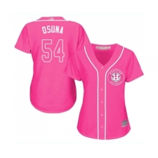 Women's Houston Astros #54 Roberto Osuna Authentic Pink Fashion Cool Base Baseball Jersey