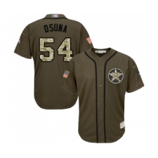 Youth Houston Astros #54 Roberto Osuna Authentic Green Salute to Service Baseball Jersey