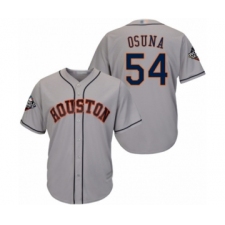 Youth Houston Astros #54 Roberto Osuna Authentic Grey Road Cool Base 2019 World Series Bound Baseball Jersey
