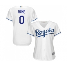 Women's Kansas City Royals #0 Terrance Gore Replica White Home Cool Base Baseball Jersey