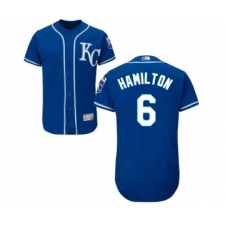 Men's Kansas City Royals #6 Billy Hamilton Royal Blue Alternate Flex Base Authentic Collection Baseball Jersey
